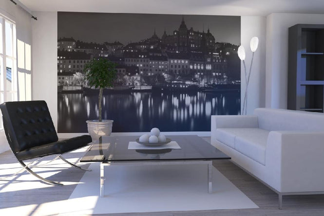 PHOTOWALL / Lights in Stockholm - b/w (e1499)