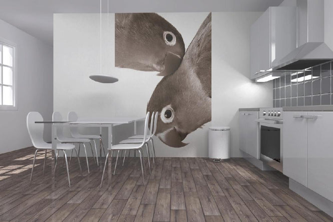 PHOTOWALL / Pair of Lovebirds - Sepia (e1577)