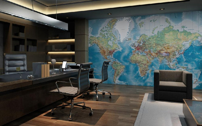 PHOTOWALL / World Map - With Roads (e1770)