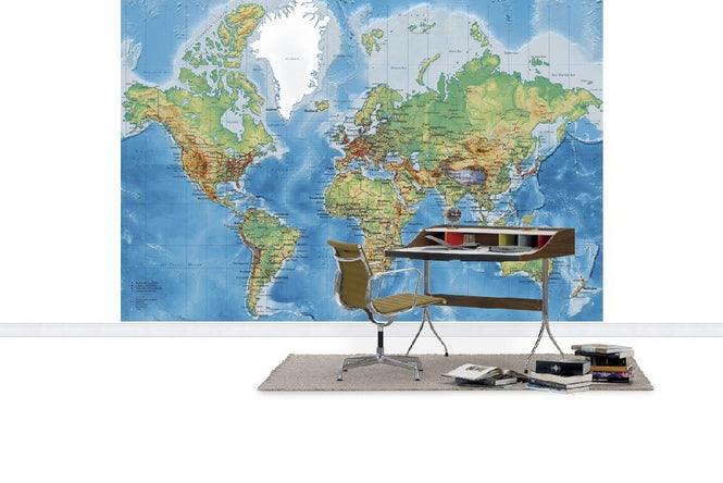 PHOTOWALL / World Map - With Roads (e1770)