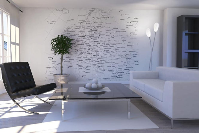 PHOTOWALL / Europe Map - b/w (e1771)
