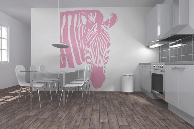 PHOTOWALL / Watching Zebra - Pink (e1772)