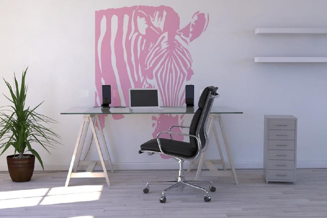 PHOTOWALL / Watching Zebra - Pink (e1772)