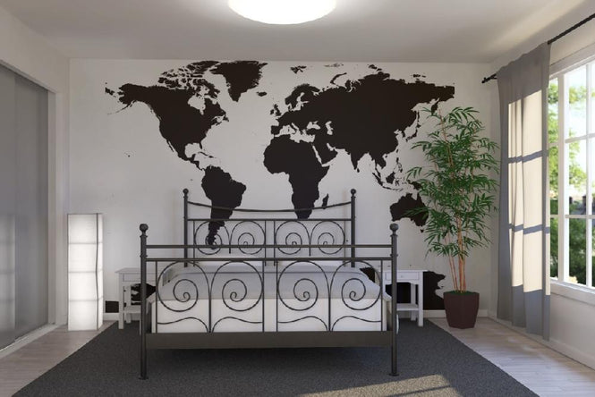 PHOTOWALL / World Map - Black (e1776)