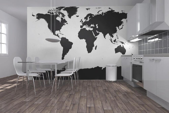 PHOTOWALL / World Map - Black (e1776)