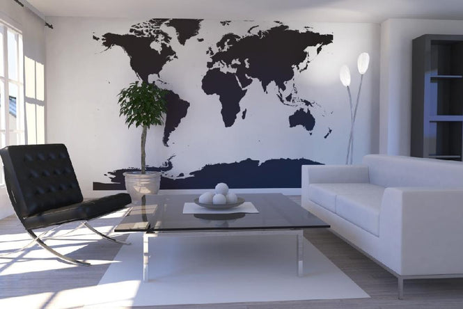 PHOTOWALL / World Map - Black (e1776)
