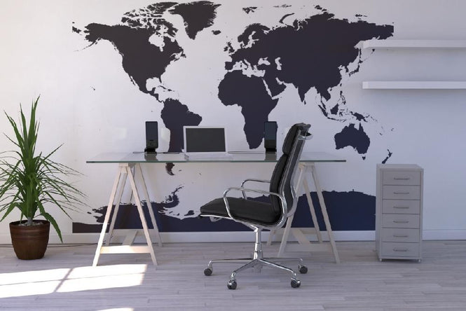 PHOTOWALL / World Map - Black (e1776)