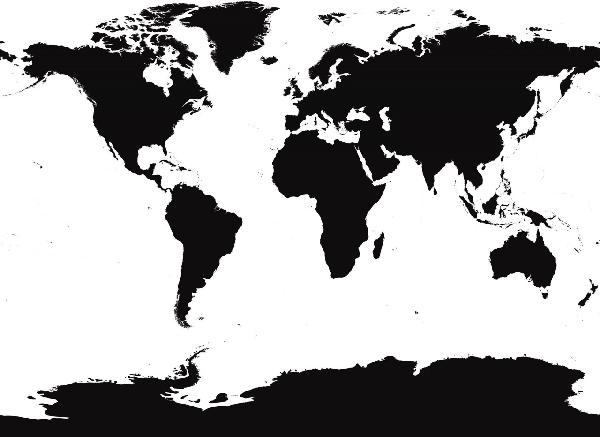 PHOTOWALL / World Map - Black (e1776)