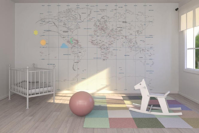 PHOTOWALL / World Map - White (e1777)