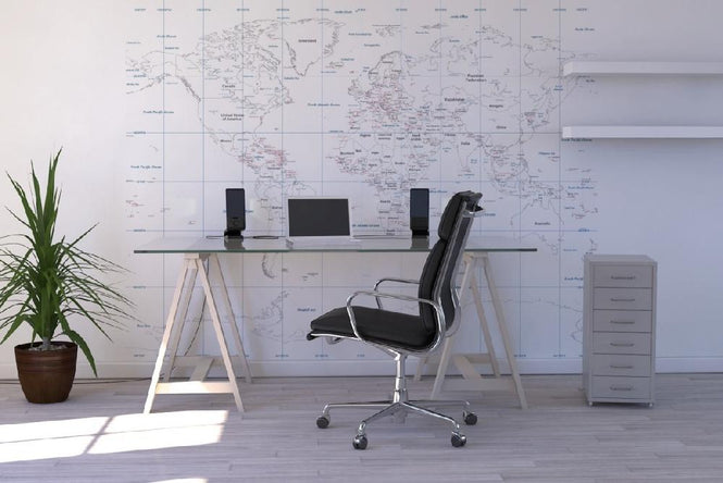 PHOTOWALL / World Map - White (e1777)