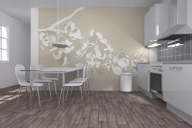 PHOTOWALL / Flora Light Beige (e6122)