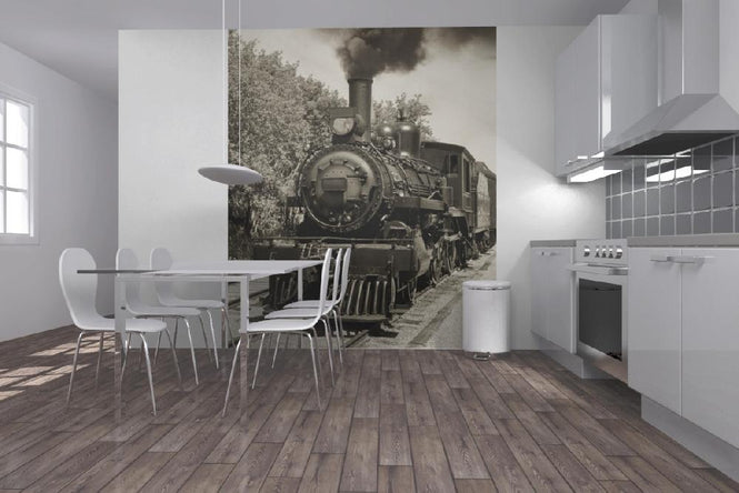 PHOTOWALL / Old Locomotive - Sepia (e19380)