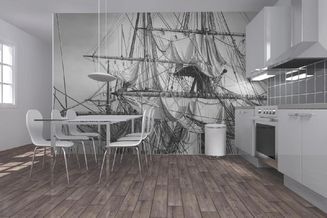 PHOTOWALL / Sailing Ship - b/w (e19413)