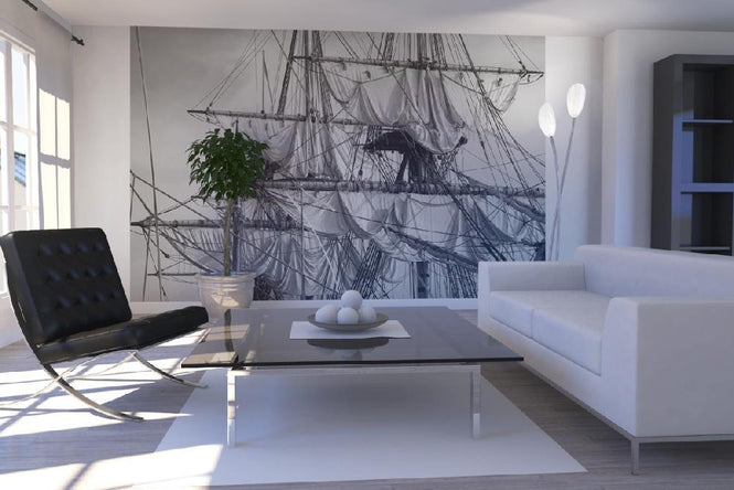PHOTOWALL / Sailing Ship - b/w (e19413)