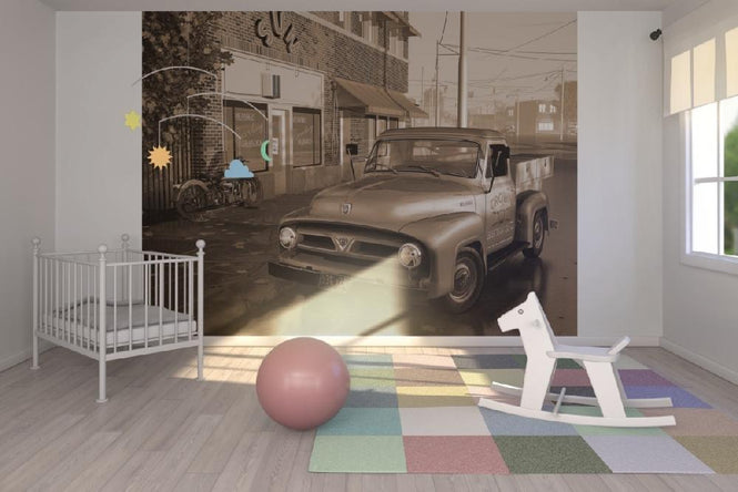 PHOTOWALL / Elvis Truck Sun Records - Sepia (e19547)