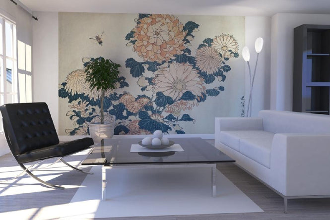 PHOTOWALL / Hokusai,Katsushika - Chrysanthemums (e10382)