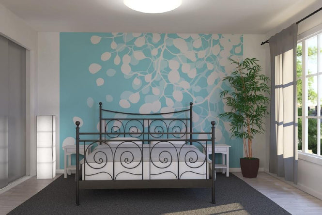 PHOTOWALL / Birch - Turquoise (e19729)