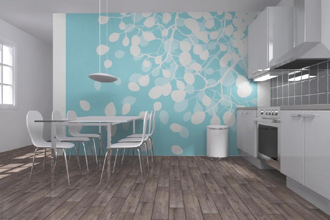 PHOTOWALL / Birch - Turquoise (e19729)