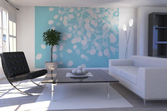 PHOTOWALL / Birch - Turquoise (e19729)
