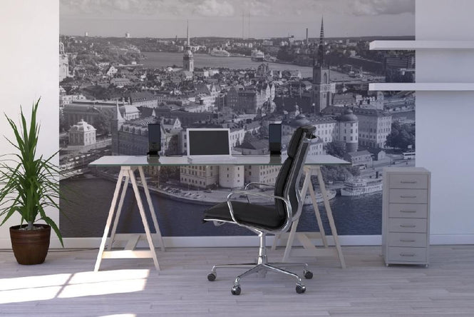 PHOTOWALL / Stockholm in Sunlight - b/w (e19859)