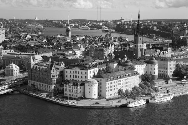 PHOTOWALL / Stockholm in Sunlight - b/w (e19859)