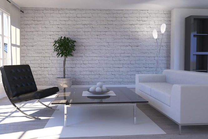 PHOTOWALL / Brick Wall - White (e20332)