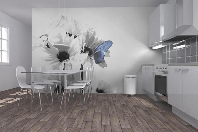 PHOTOWALL / Julia Butterfly - b/w Blue (e20358)