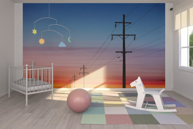 PHOTOWALL / Power Lines at Sunset (e20364)