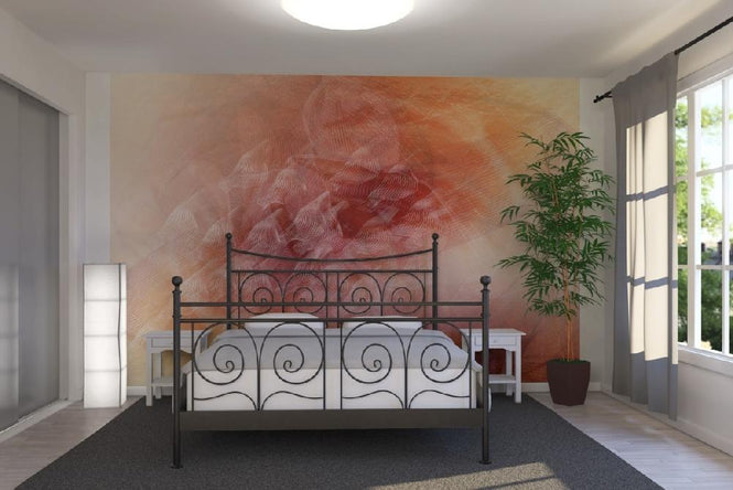 PHOTOWALL / Abstract Flowing Lines - Orange (e20476)