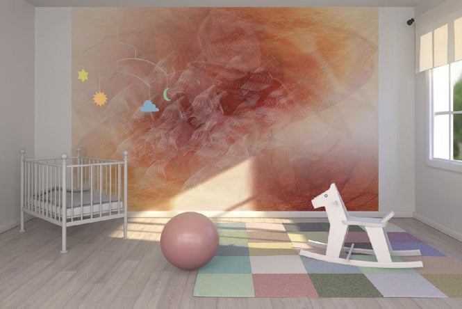 PHOTOWALL / Abstract Flowing Lines - Orange (e20476)