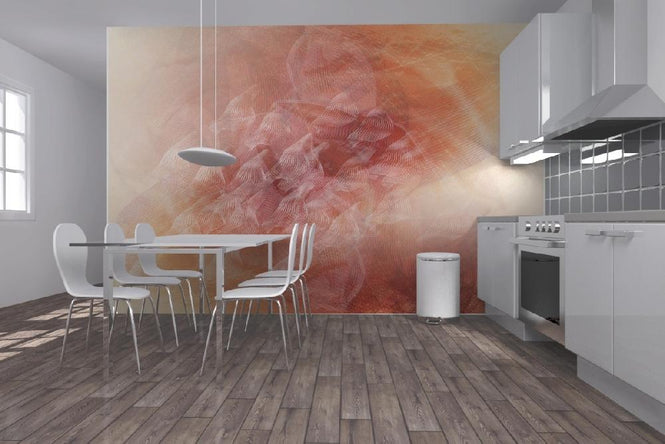 PHOTOWALL / Abstract Flowing Lines - Orange (e20476)