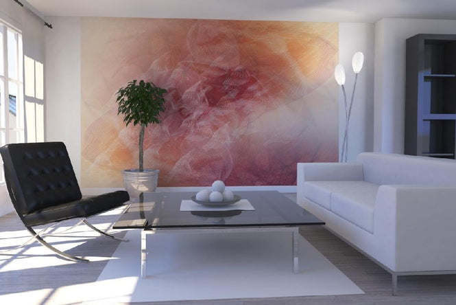 PHOTOWALL / Abstract Flowing Lines - Orange (e20476)