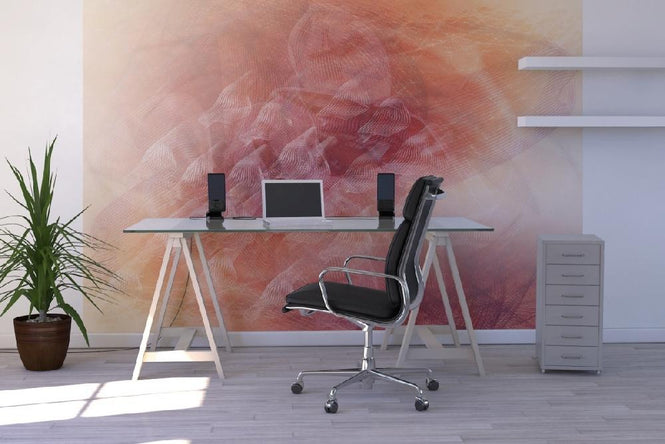 PHOTOWALL / Abstract Flowing Lines - Orange (e20476)