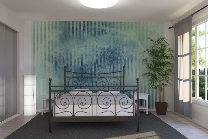 PHOTOWALL / Liquid Lines and Stripes - Green Blue (e20480)