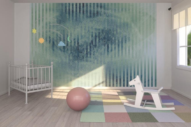 PHOTOWALL / Liquid Lines and Stripes - Green Blue (e20480)