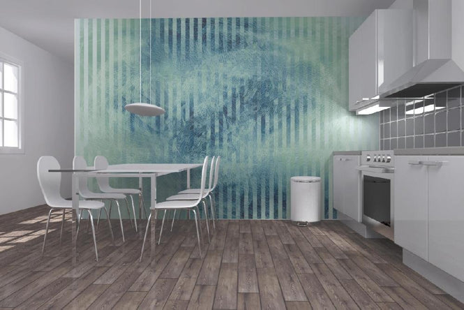 PHOTOWALL / Liquid Lines and Stripes - Green Blue (e20480)