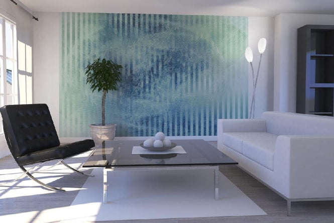 PHOTOWALL / Liquid Lines and Stripes - Green Blue (e20480)