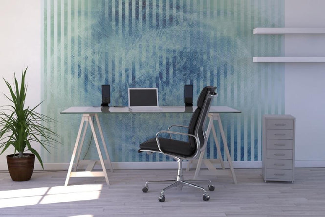 PHOTOWALL / Liquid Lines and Stripes - Green Blue (e20480)
