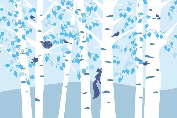 PHOTOWALL / Birch Forrest - Blue (e20879)