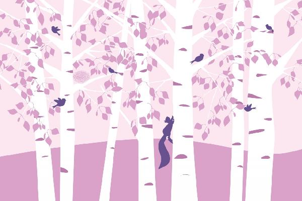 PHOTOWALL / Birch Forrest - Pink (e20880)