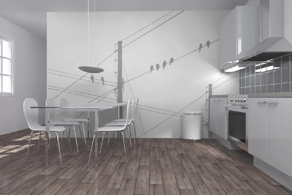 PHOTOWALL / Powerlines - Grey (e20984) | 輸入壁紙専門店 WALPA