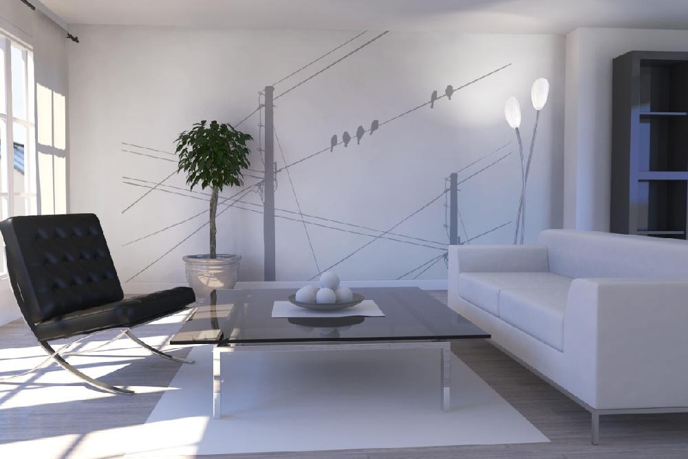 PHOTOWALL / Powerlines - Grey (e20984) | 輸入壁紙専門店 WALPA
