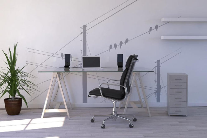 PHOTOWALL / Powerlines - Grey (e20984)