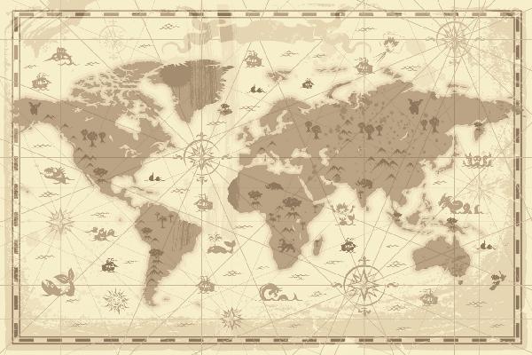 PHOTOWALL / World Map - Styled (e21247)