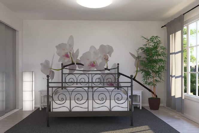 PHOTOWALL / White Orchid Stem - Purple (e21541)