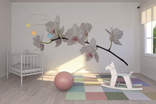 PHOTOWALL / White Orchid Stem - Purple (e21541)