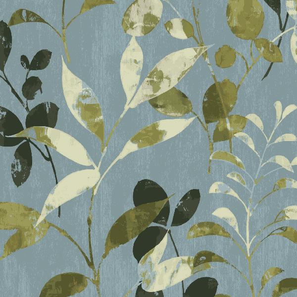 PHOTOWALL / Leaves on Blue II (e21612)