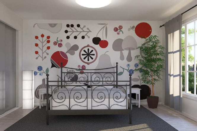 PHOTOWALL / Mushroom Berries Nuts and Fruits (e21630)
