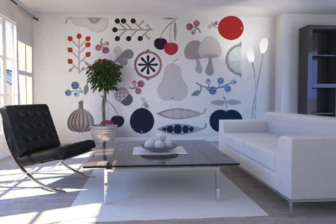 PHOTOWALL / Mushroom Berries Nuts and Fruits (e21630)