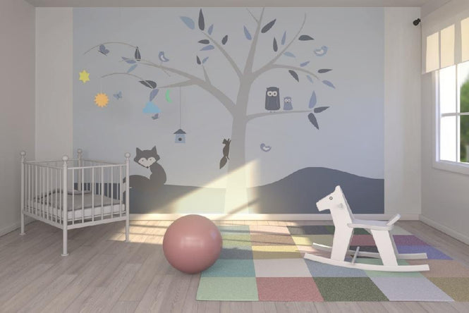 PHOTOWALL / Animal Tree Blue (e22034)
